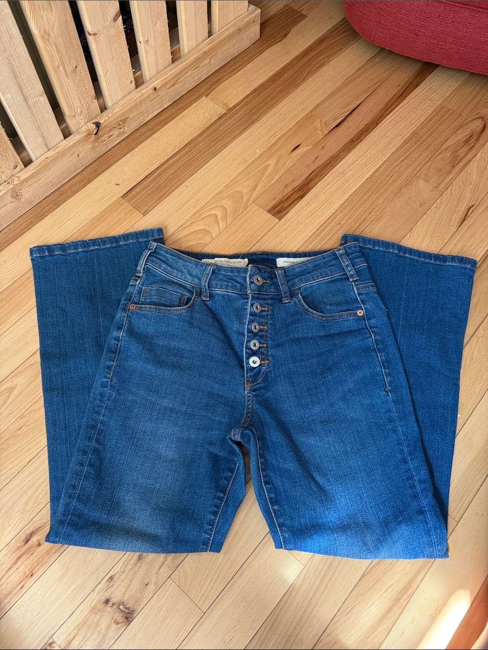 Pilcro and the Letterpress Deep Blue High-Rise Wide-Leg Jeans